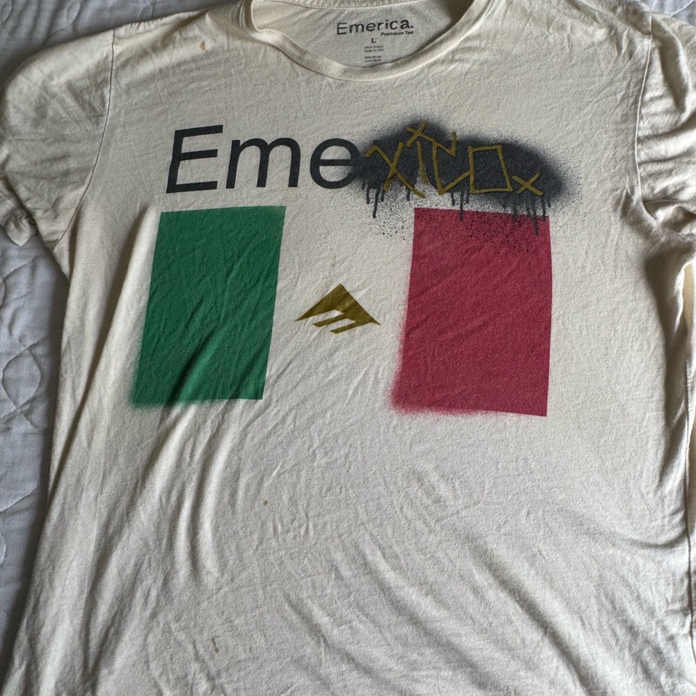 Emerica. Men's Graphic Tee - Cream, Green, Red